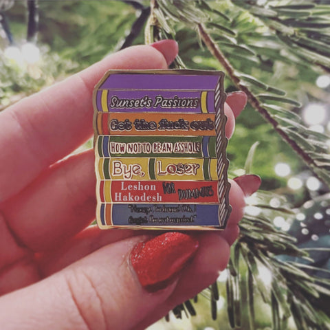 Officially Licensed Crescent City Bookstack Enamel Pin